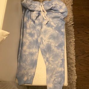 Blue and White Tye-Dye KATIE J. NYC Sweatpants